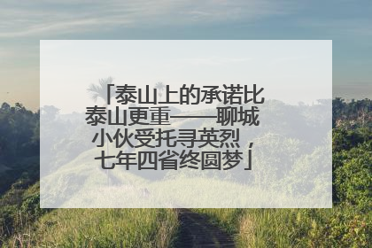 泰山上的承诺比泰山更重——聊城小伙受托寻英烈，七年四省终圆梦