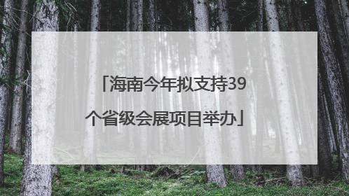 海南今年拟支持39个省级会展项目举办