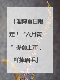淄博夏日限定！“六月黄”提前上市，鲜掉眉毛