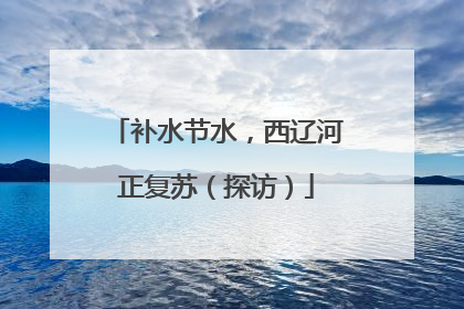 补水节水，西辽河正复苏（探访）