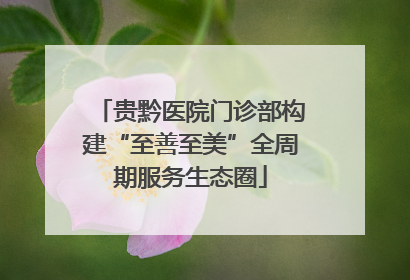 贵黔医院门诊部构建“至善至美”全周期服务生态圈