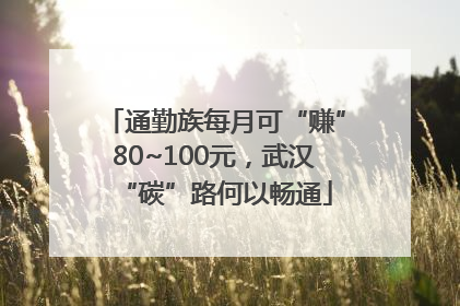 通勤族每月可“赚”80~100元，武汉“碳”路何以畅通