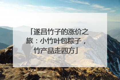 遂昌竹子的涨价之旅：小竹叶包粽子，竹产品走四方