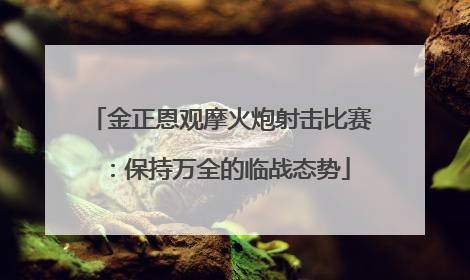 金正恩观摩火炮射击比赛：保持万全的临战态势