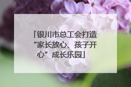 银川市总工会打造“家长放心、孩子开心”成长乐园