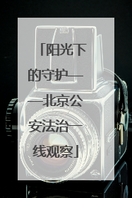 阳光下的守护——北京公安法治一线观察