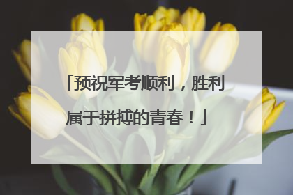 预祝军考顺利，胜利属于拼搏的青春！