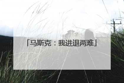 马斯克：我进退两难