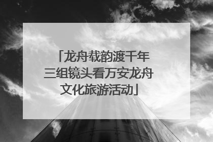 龙舟载韵渡千年 三组镜头看万安龙舟文化旅游活动