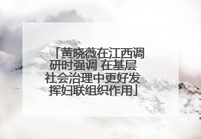 黄晓薇在江西调研时强调 在基层社会治理中更好发挥妇联组织作用