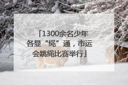 1300余名少年各显“绳”通，市运会跳绳比赛举行