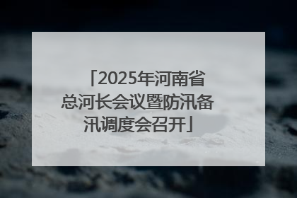 2025年河南省总河长会议暨防汛备汛调度会召开