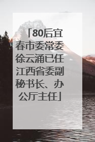 80后宜春市委常委徐云涌已任江西省委副秘书长、办公厅主任